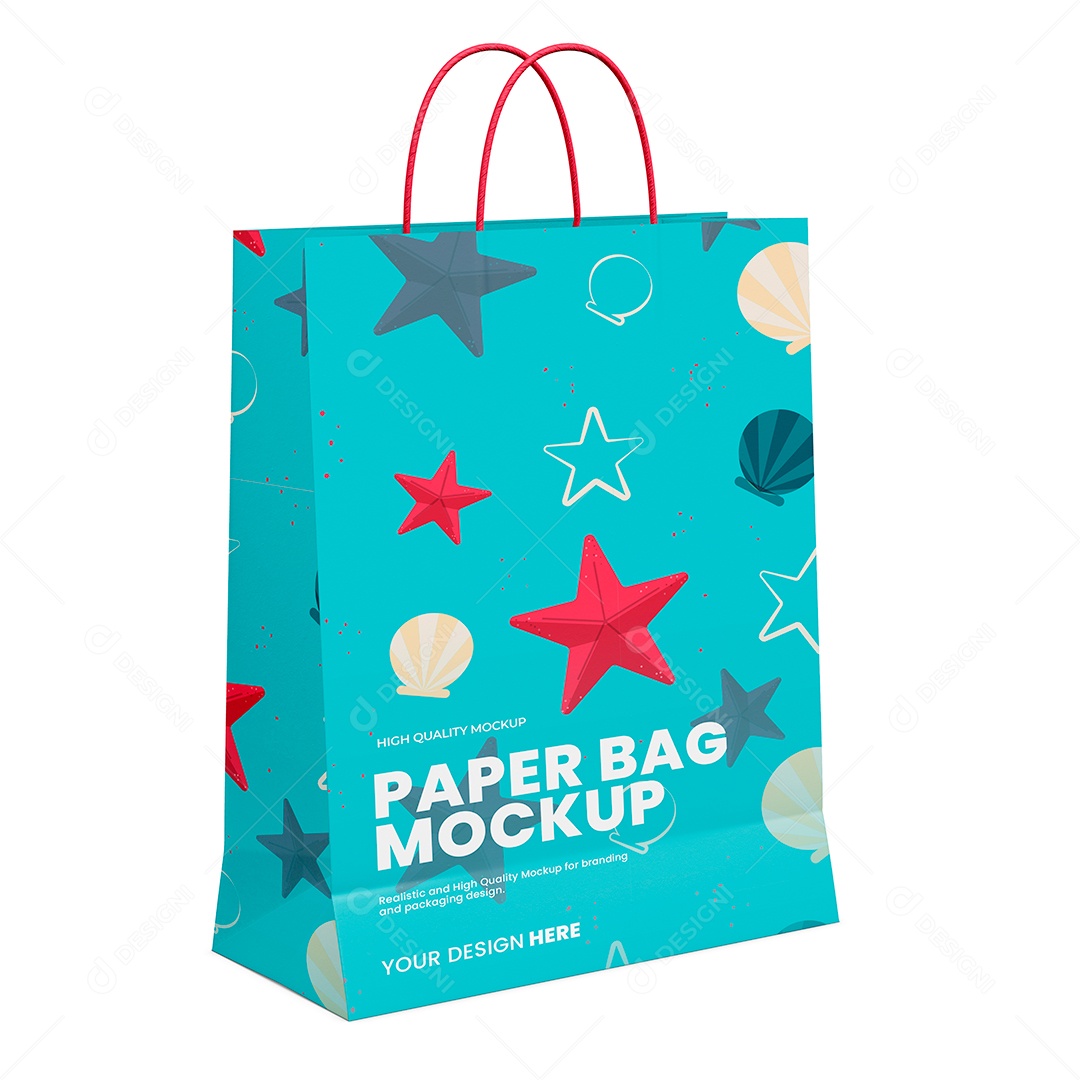 Sacola de Papel PSD Editável Mockup