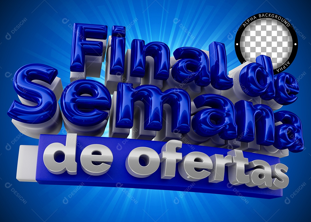 Final de Semana de Oferta Vermelho e Prata de Lado Selo 3D para Composição PSD