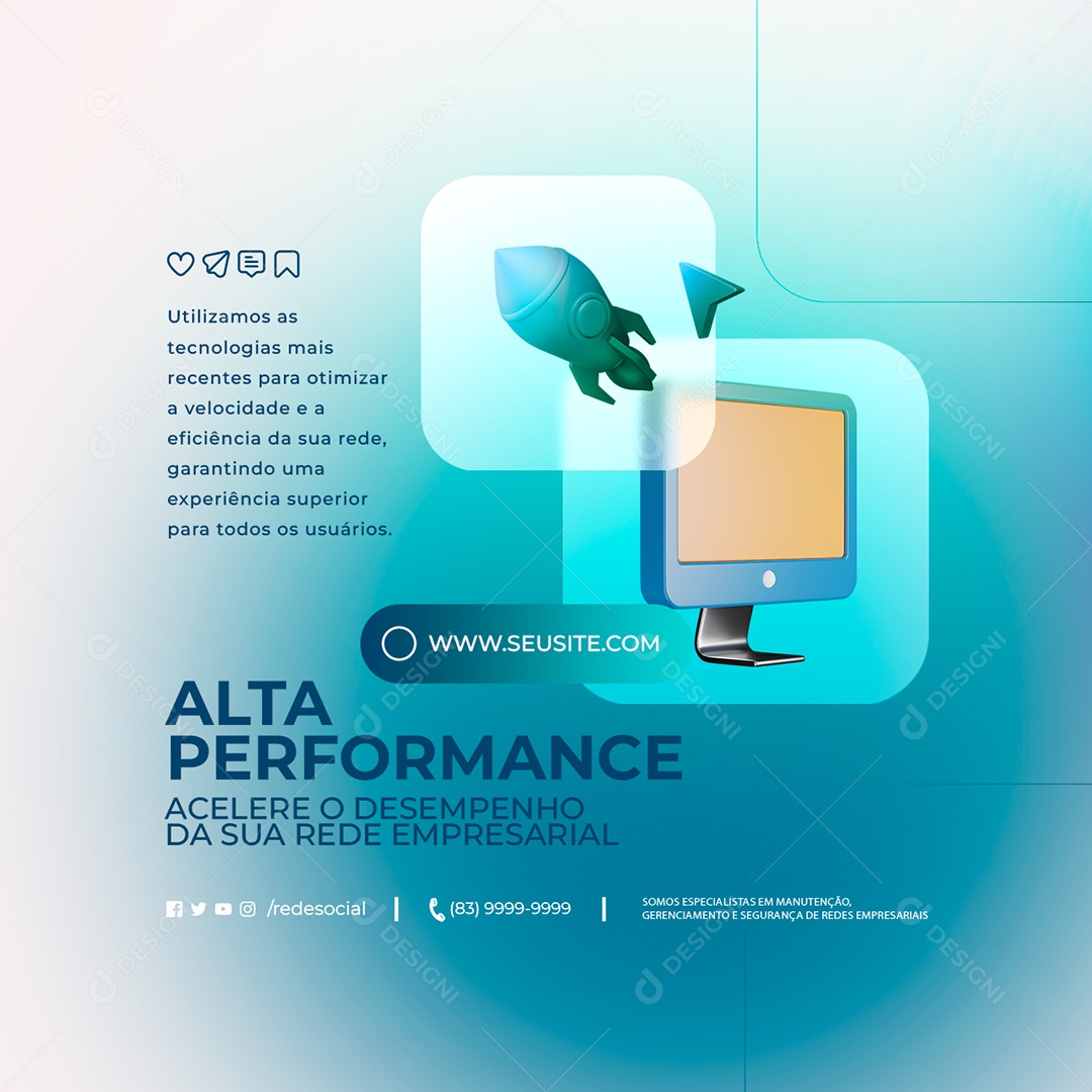 Allta Performace Acelere o Desempenho da sua Rede Social Media PSD Editável