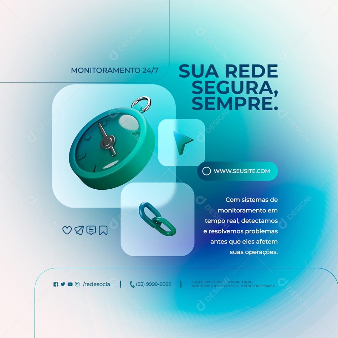 Sua Rede Segura Sempre Social Media PSD Editável