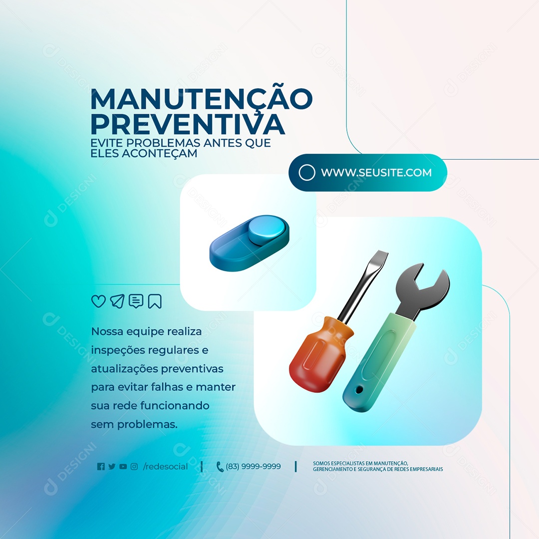 Manutenção Preventiva Social Media PSD Editável