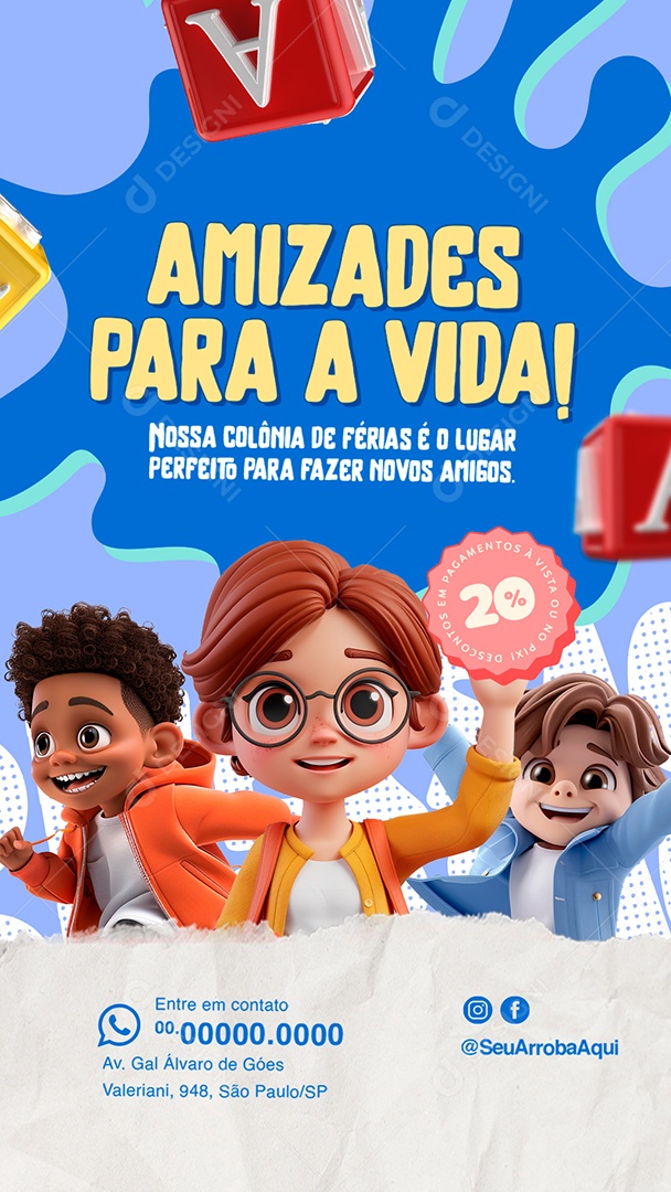 Story Amizades para a Vida Social Media PSD Editável