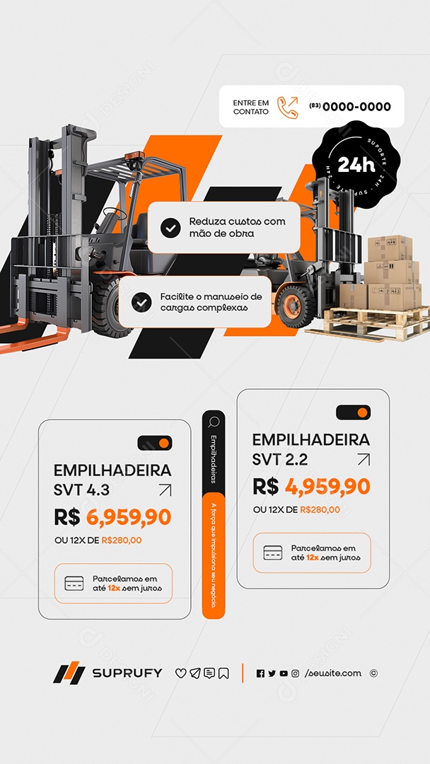 Story Empilhadeira SVT 4.3 Social Media PSD Editável