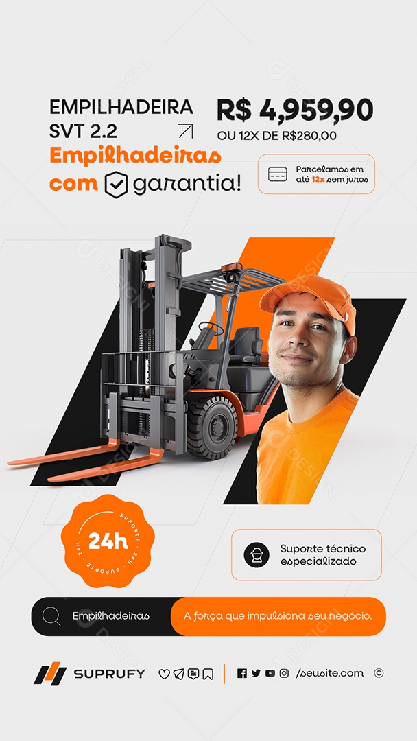 Story Empilhadeira SVT 2.2 Social Media PSD Editável