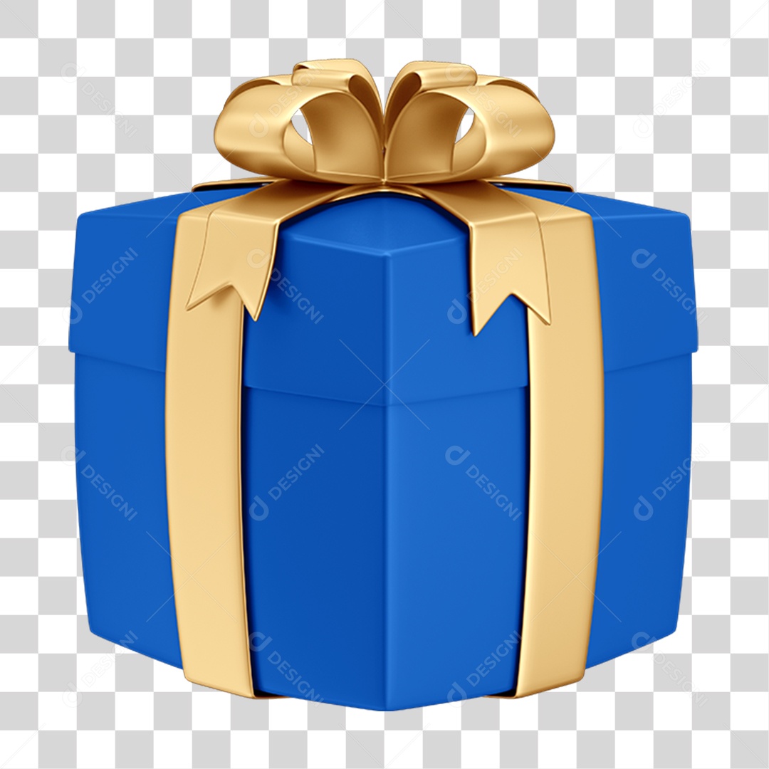 Elemento 3D Caixa de Presente PNG Transparente