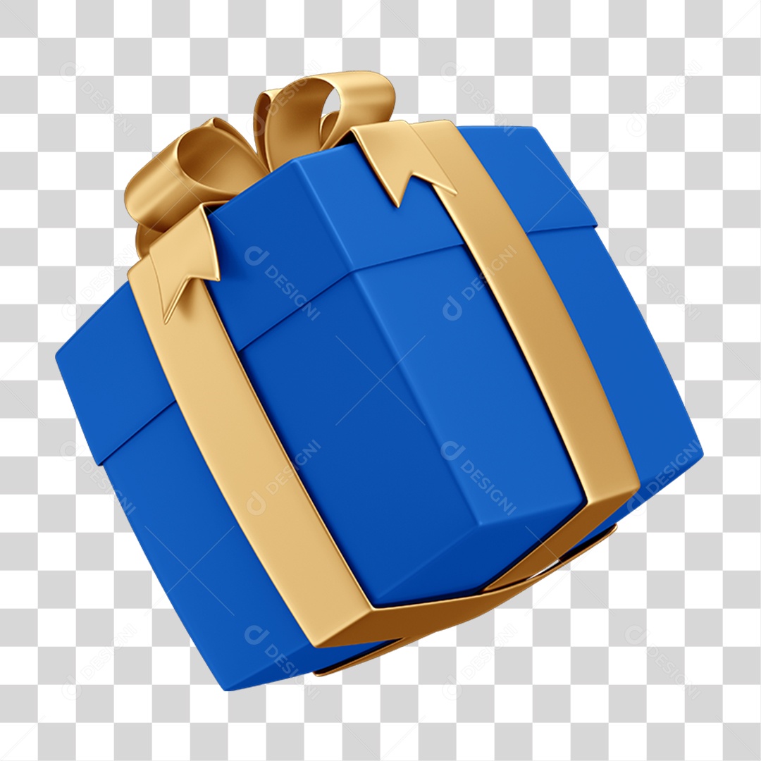 Elemento 3D Caixa de Presente PNG Transparente