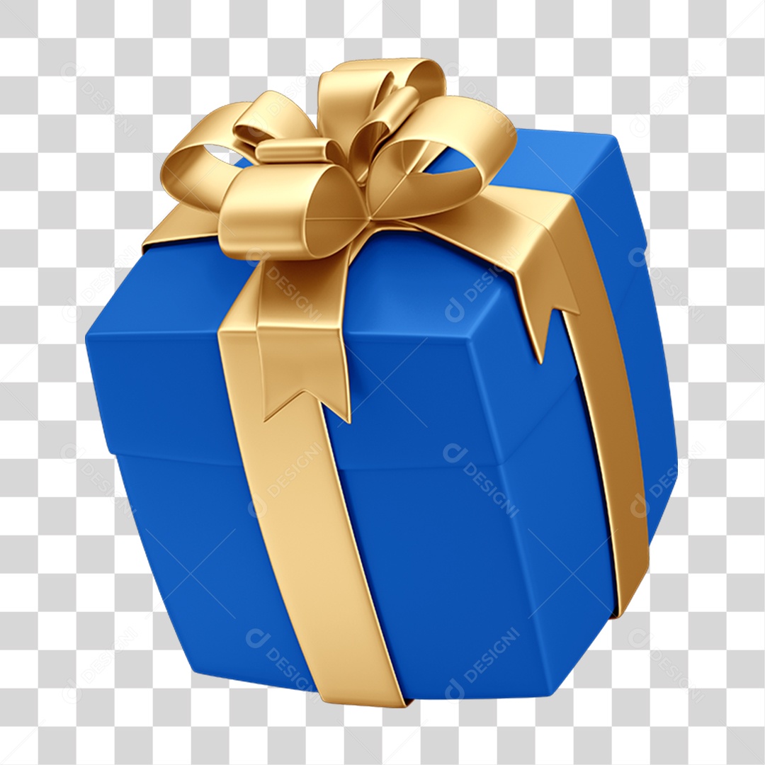 Elemento 3D Caixa de Presente PNG Transparente
