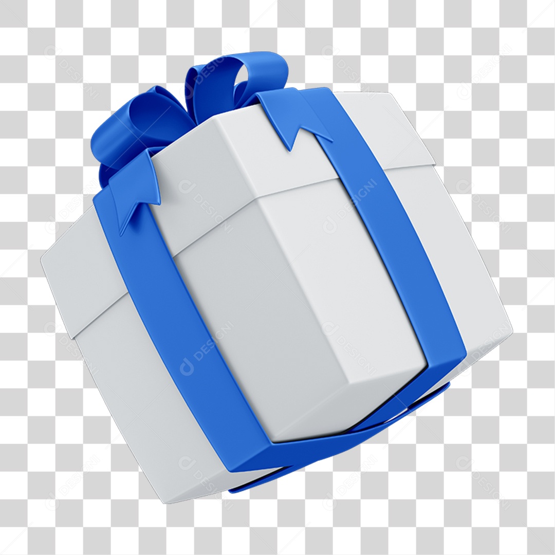 Elemento 3D Caixa de Presente PNG Transparente