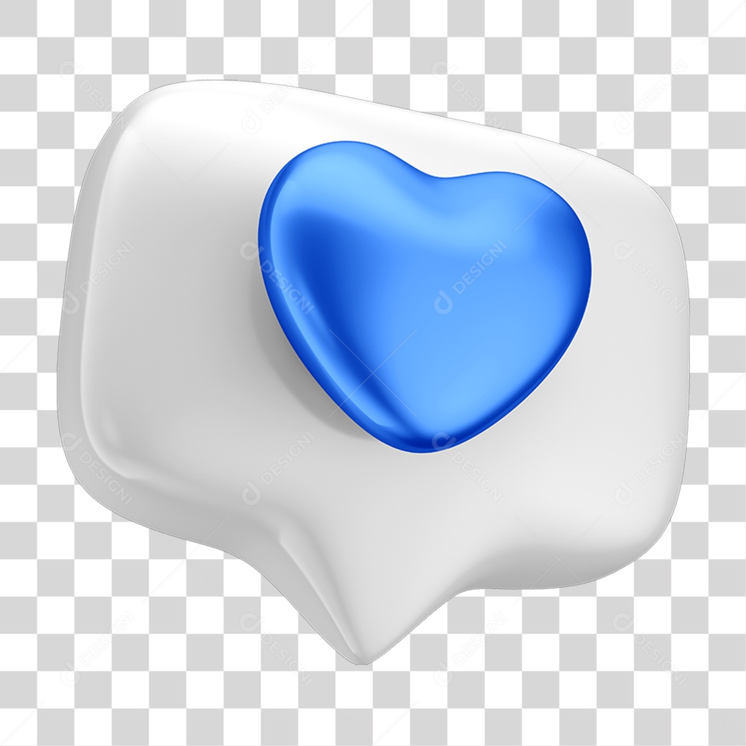 Balão Coração Azul PNG Transparente