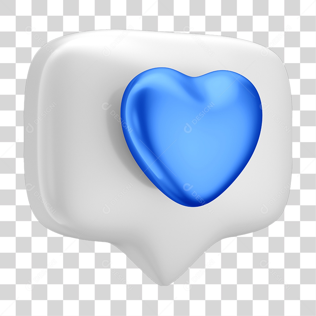 Balão Coração Azul PNG Transparente