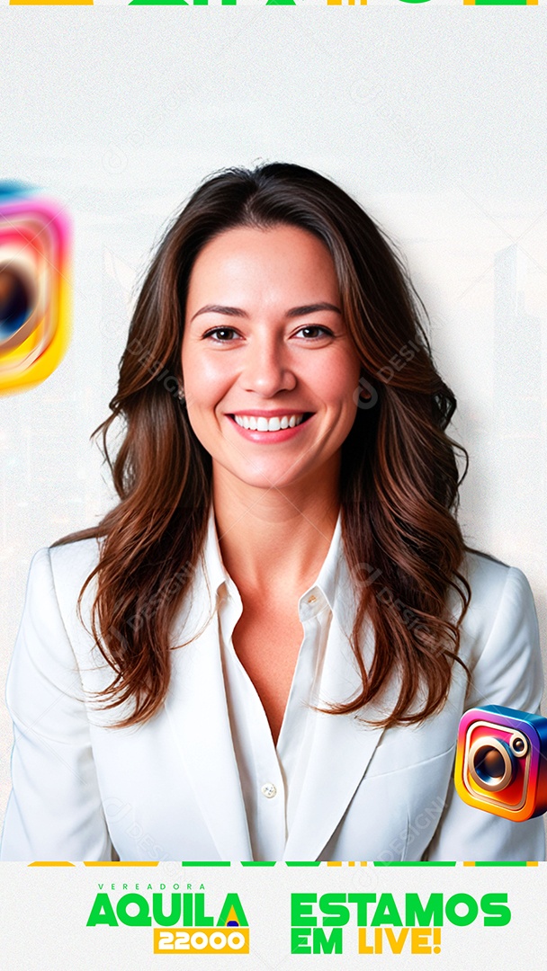 Story Politica Estamos em Live Social Media PSD Editável