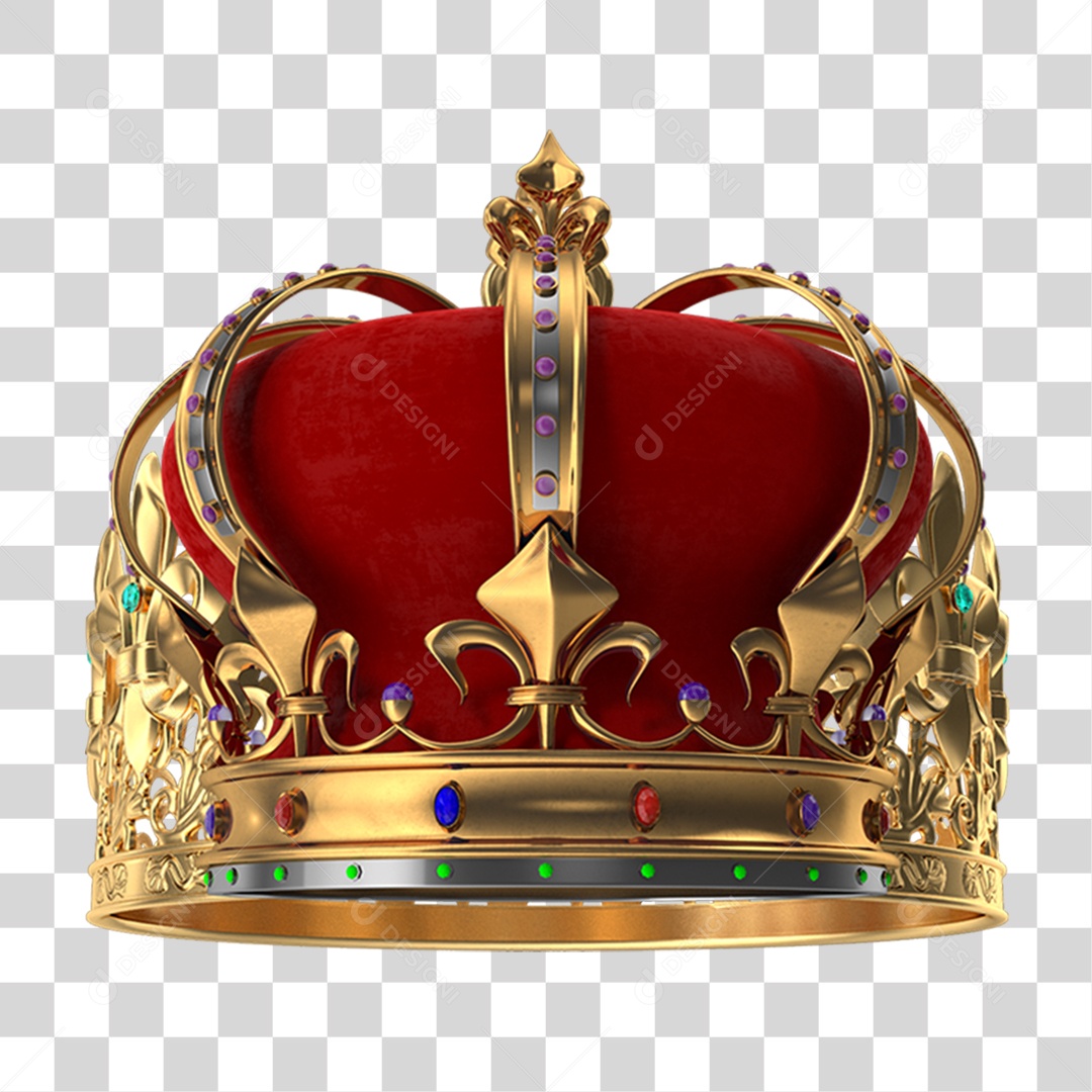 Elemento 3D Coroa Reino PNG Transparente