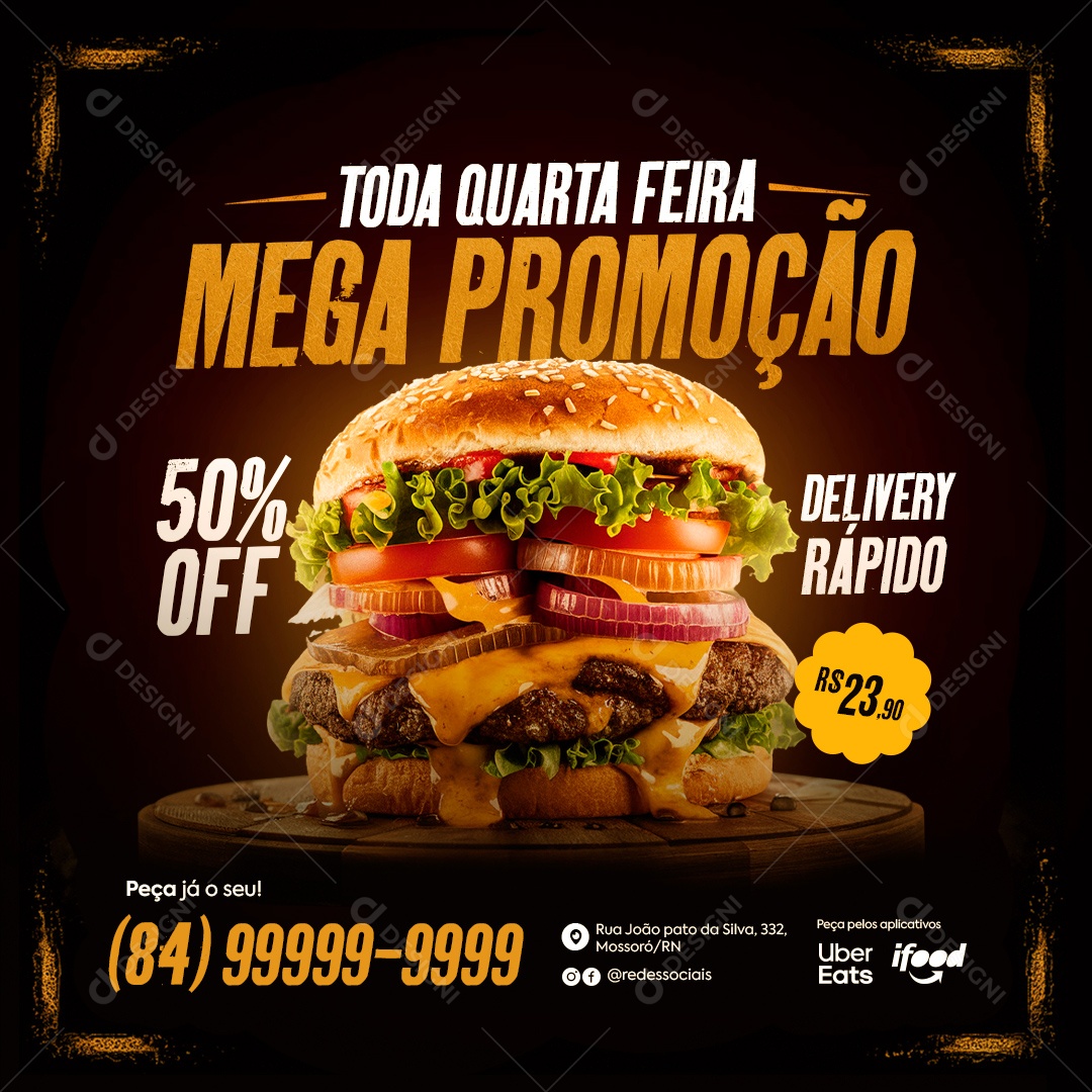 Toda Quarta-Feira Mega Promoção Social Media PSD Editável