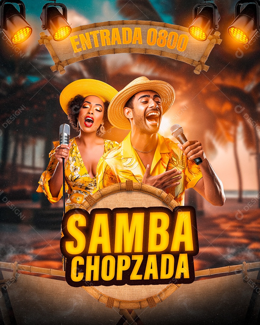 Flyer Samba Chopzada Artista Social Media PSD Editável