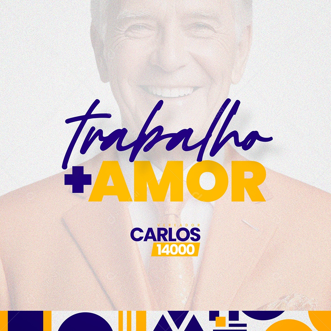 Feed Politica Vereador Carlos Trabalho mais Amor Social Media PSD Editável