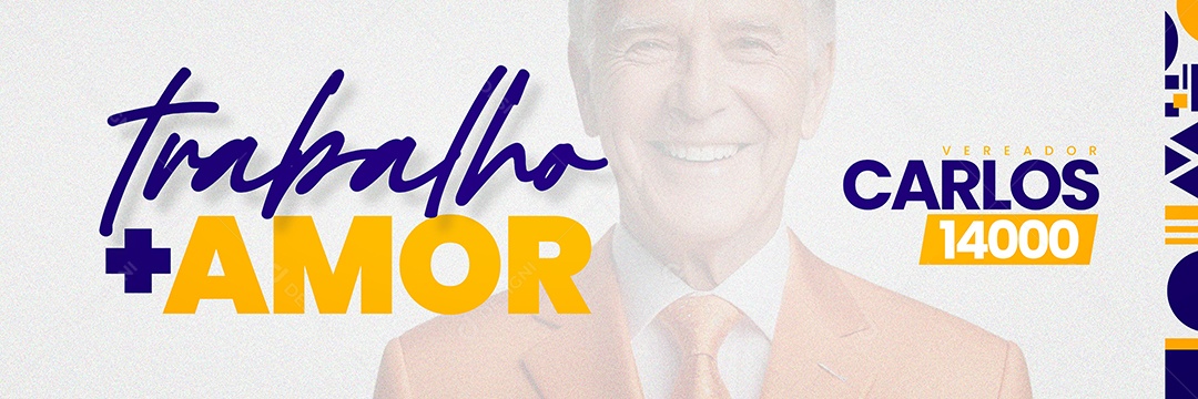 Carrossel Politica Vereador Carlos Trabalho mais Amor Social Media PSD Editável