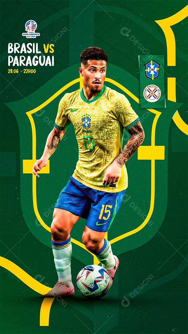 Flyer Matchday João Gomes Brasil Social Media PSD Editável