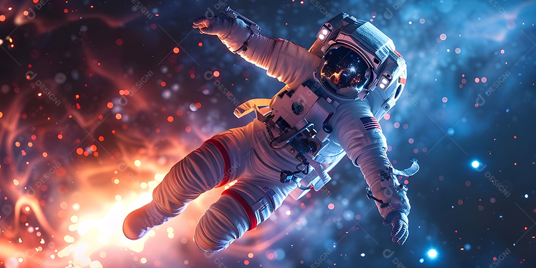 Astronauta voando no espaço