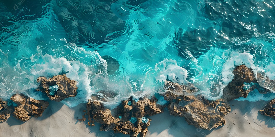 Ondas nas águas da praia