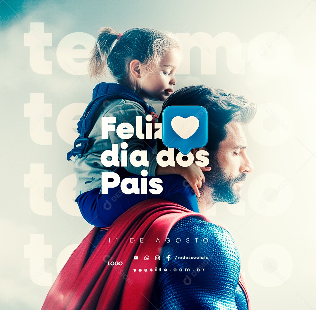Happy Father's Day August 11th Social Media PSD Editable