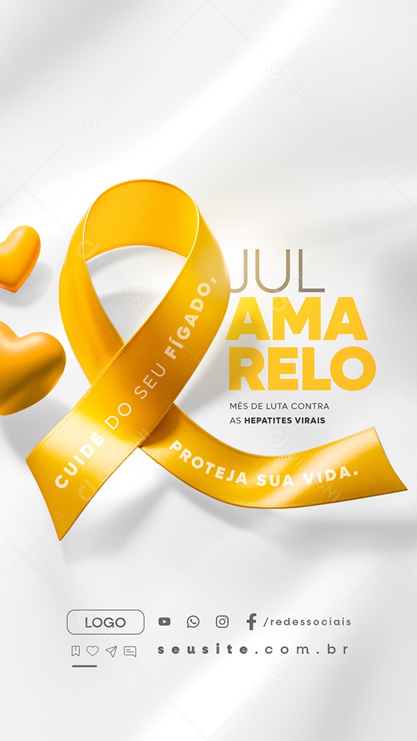 Story Julho Amarelo Cuide do seu Fígado Social Media PSD Editável