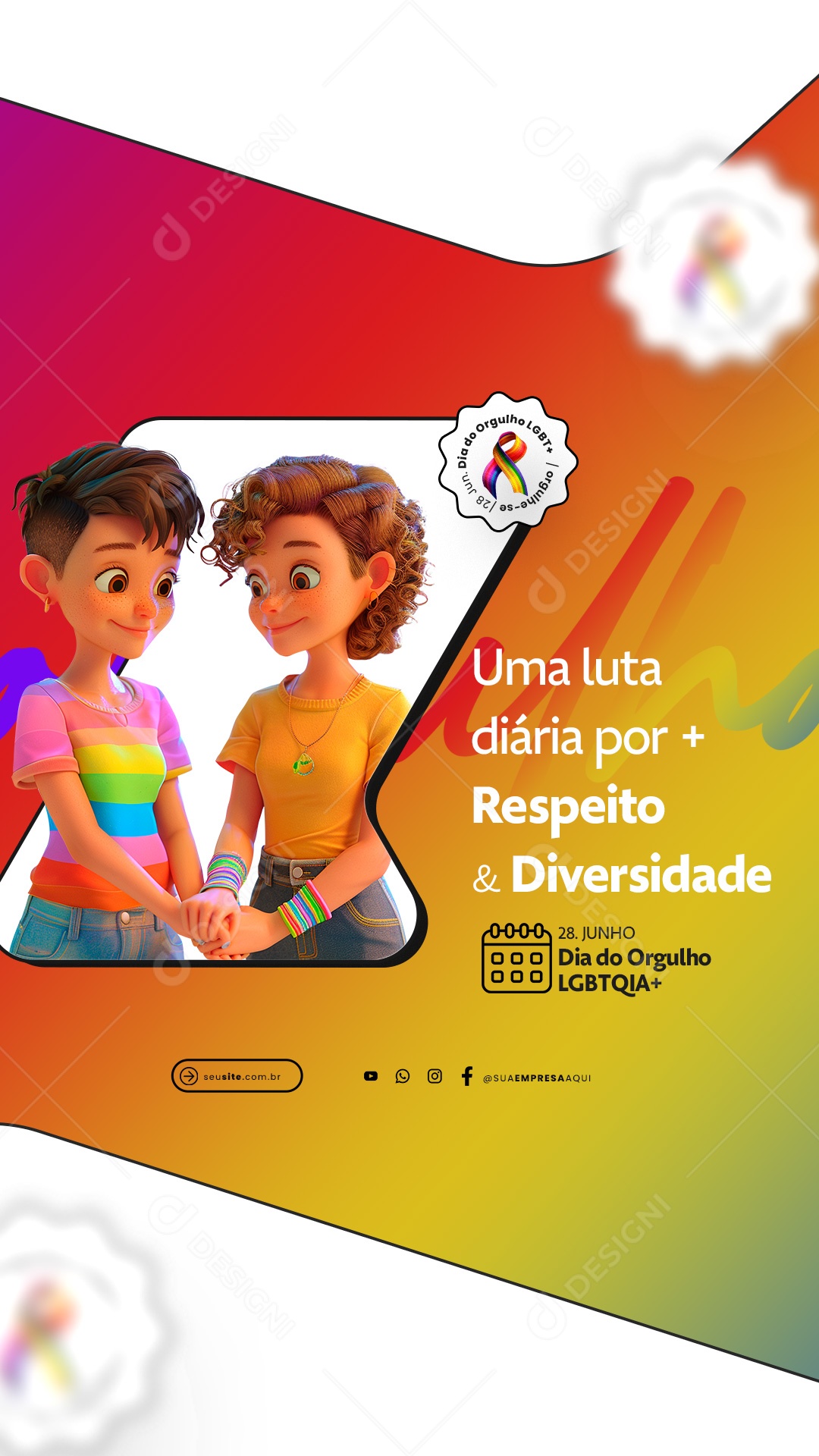 Post Social Media Dia do Orgulho Lgbt PSD Editável