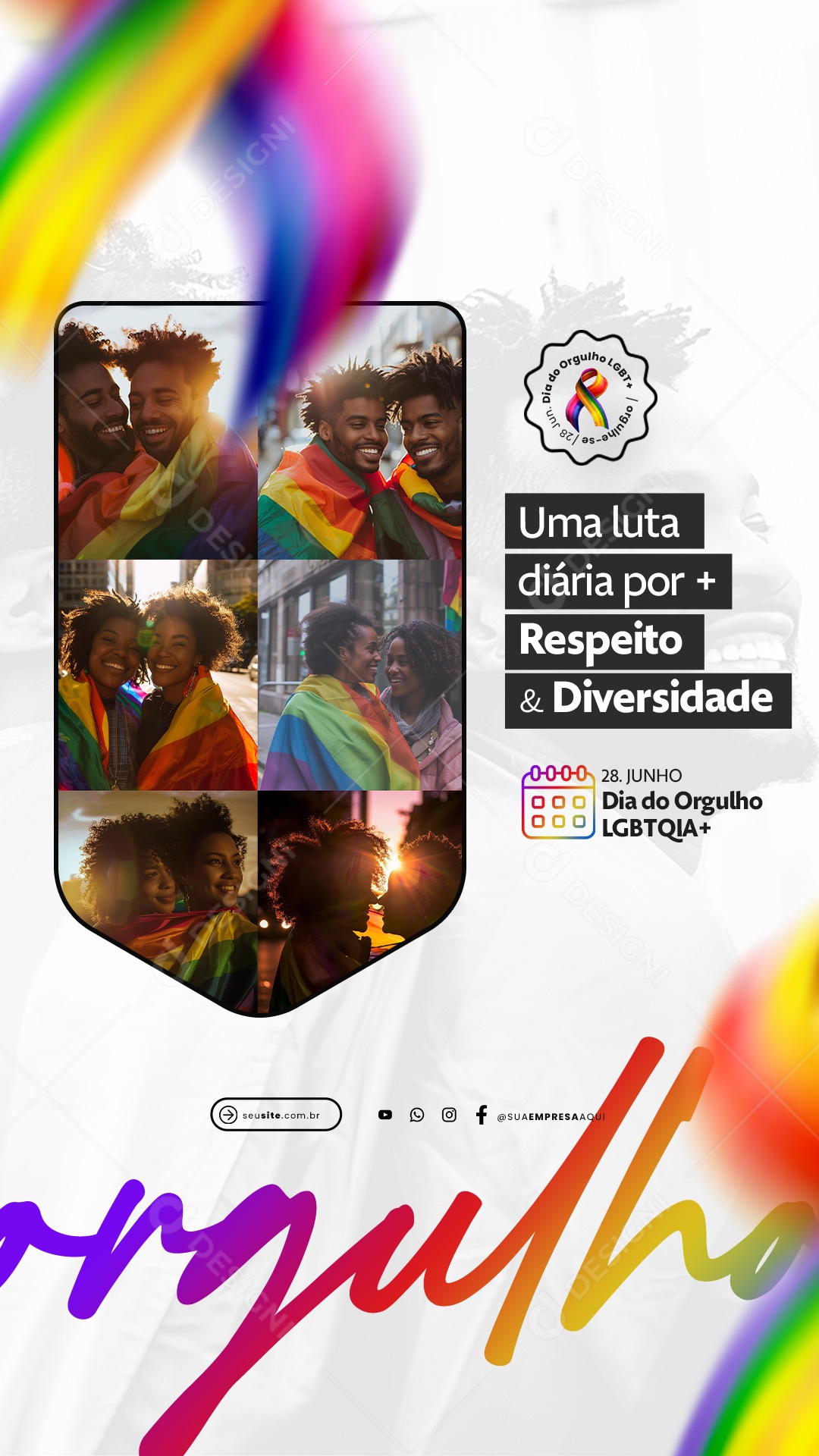 Post Social Media Dia do Orgulho Lgbt PSD Editável