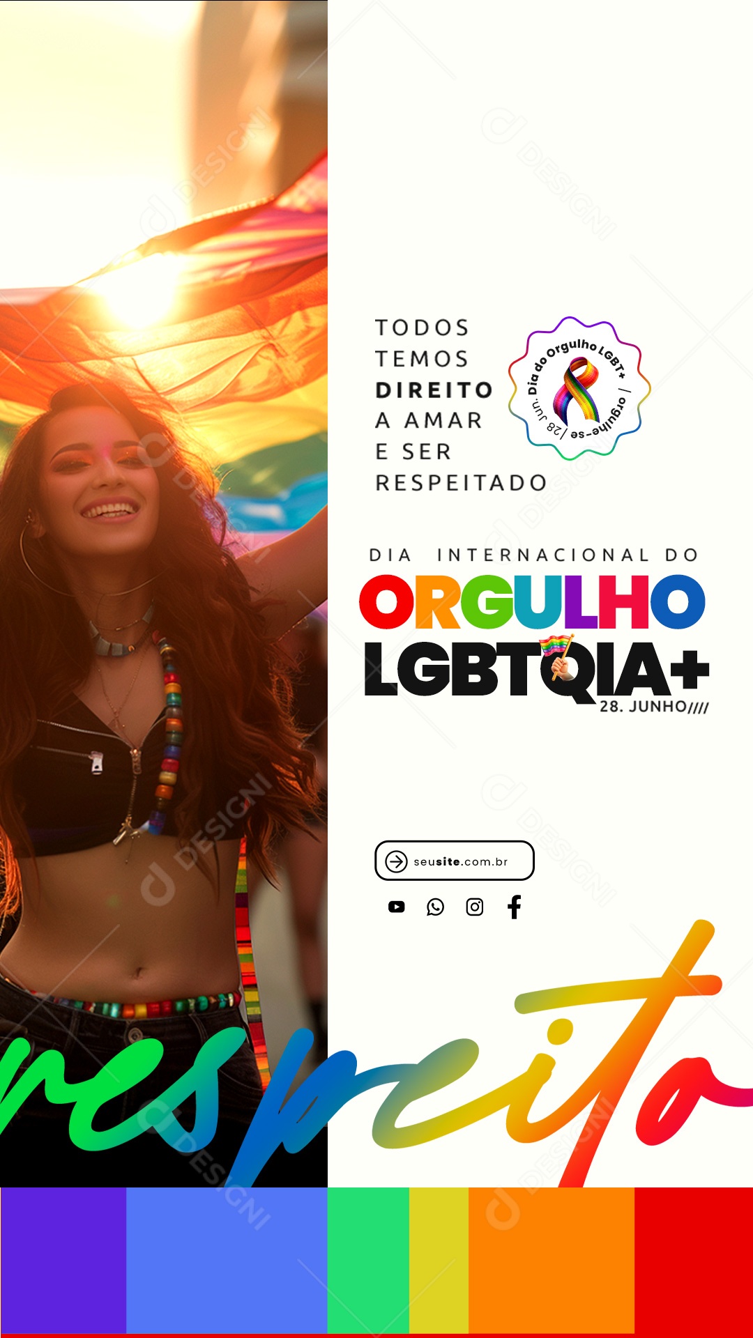 Post Social Media Dia do Orgulho Lgbt PSD Editável