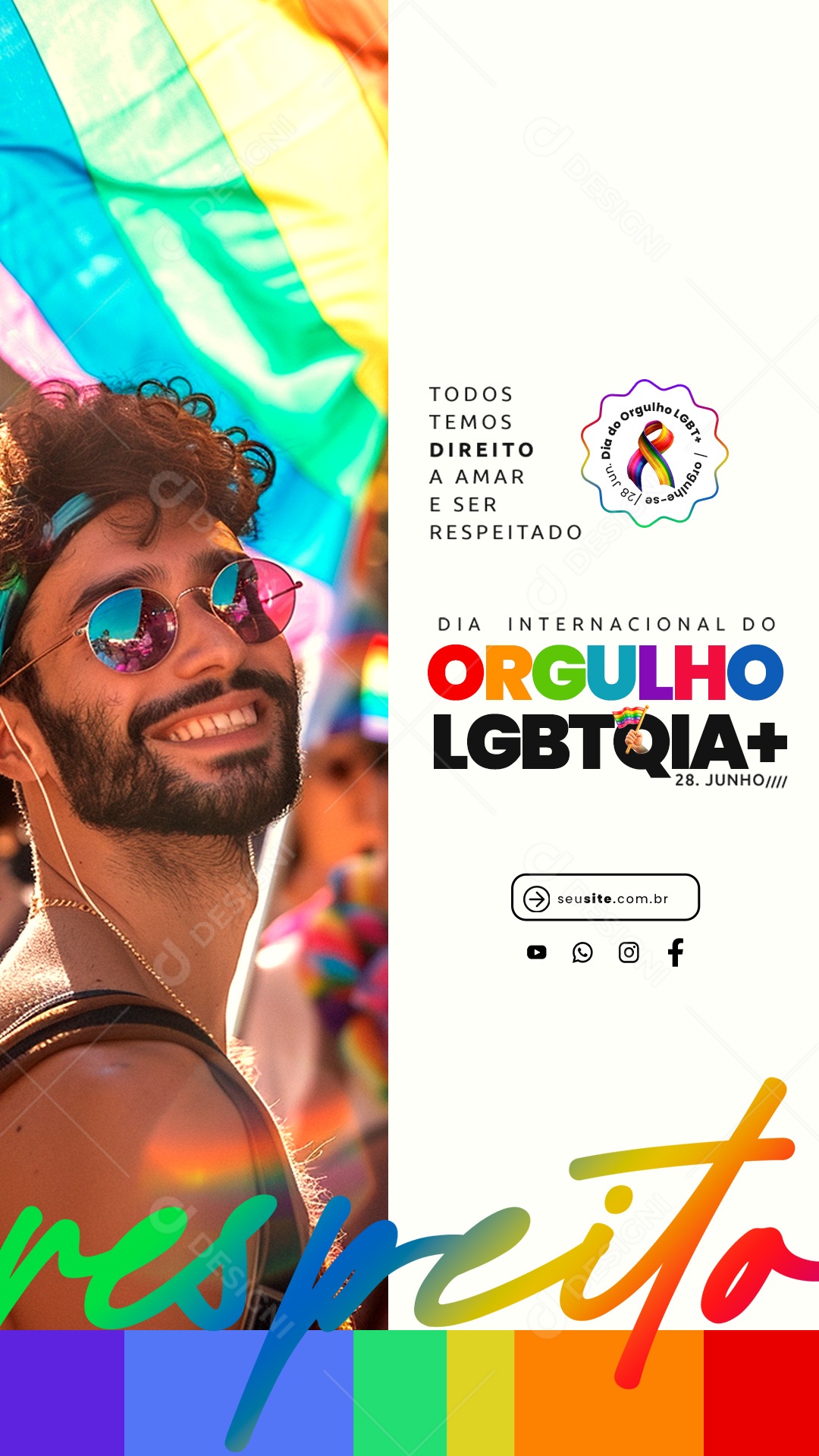 Post Story Social Media Dia do Orgulho Lgbt PSD Editável