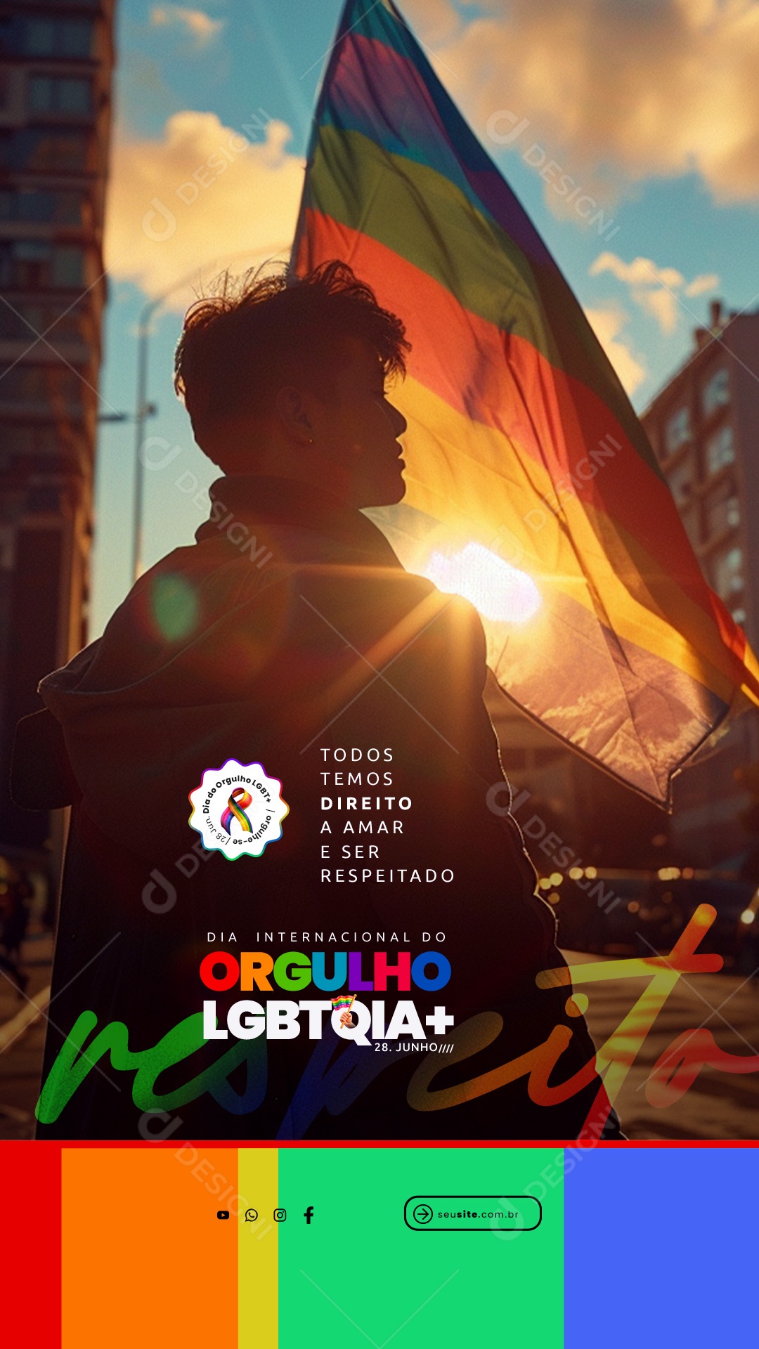 Post Story Social Media Dia do Orgulho Lgbt PSD Editável
