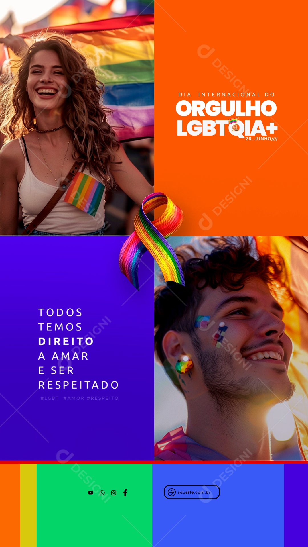 Post Story Social Media Dia do Orgulho Lgbt PSD Editável