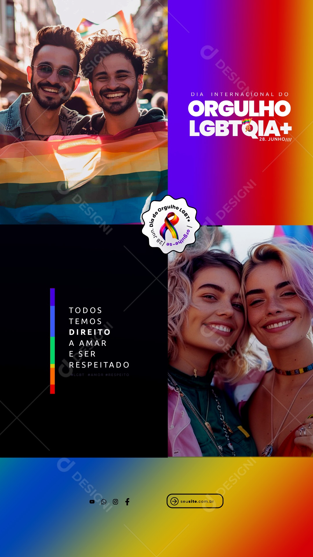 Post Story Social Media Dia do Orgulho Lgbt PSD Editável