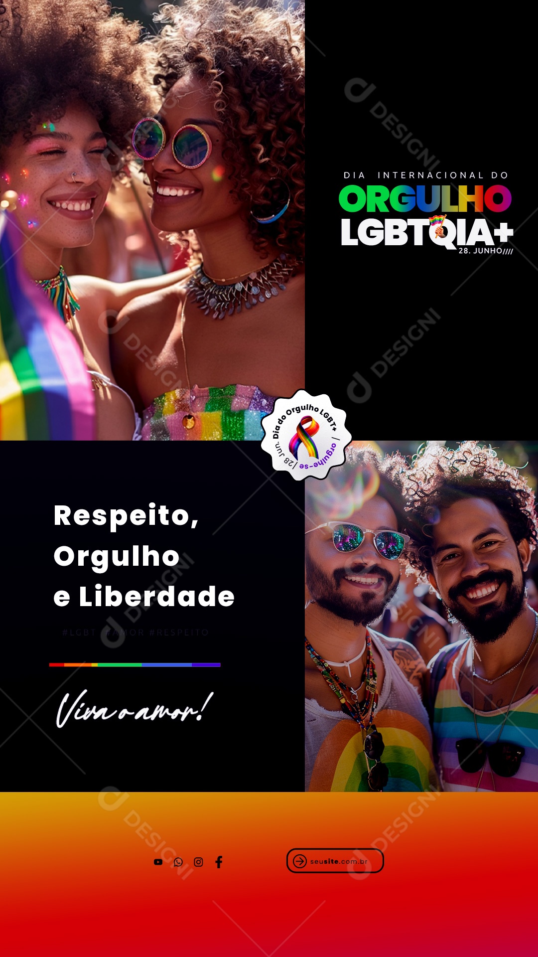 Post Story Social Media Dia do Orgulho Lgbt PSD Editável