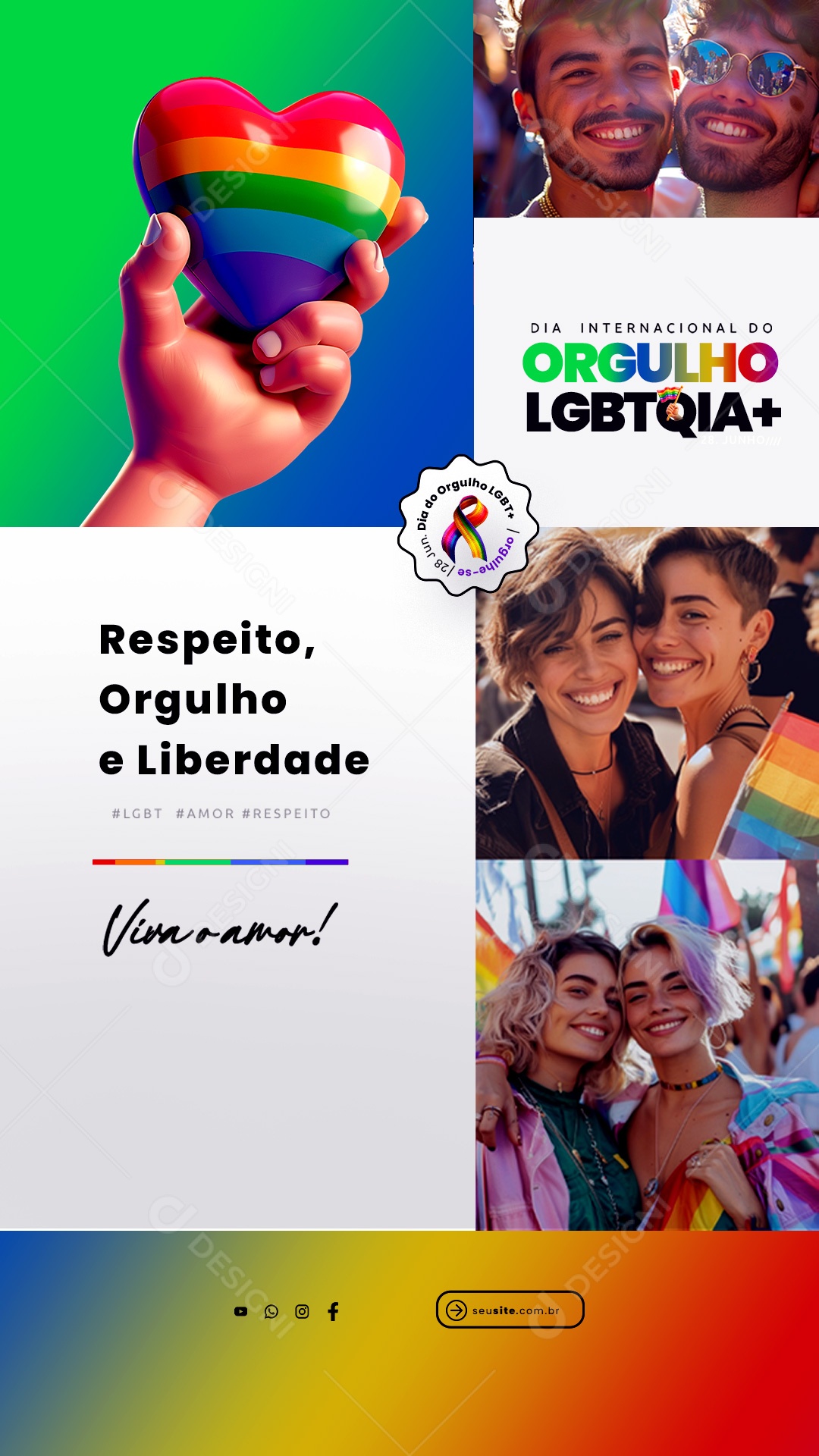 Post Story Social Media Dia do Orgulho Lgbt PSD Editável