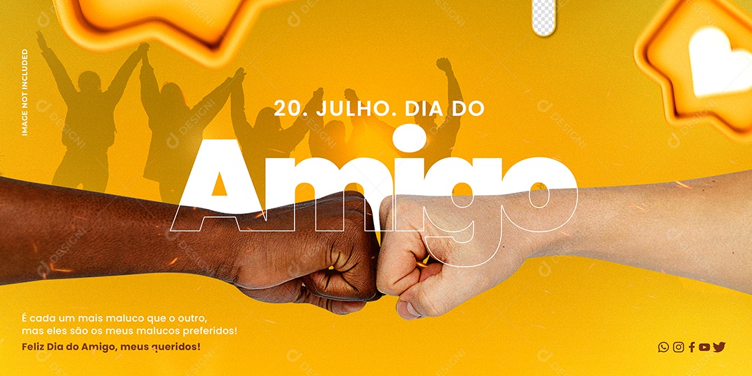 Dia 20 de Julho Dia do Amigo Social Media PSD Editável
