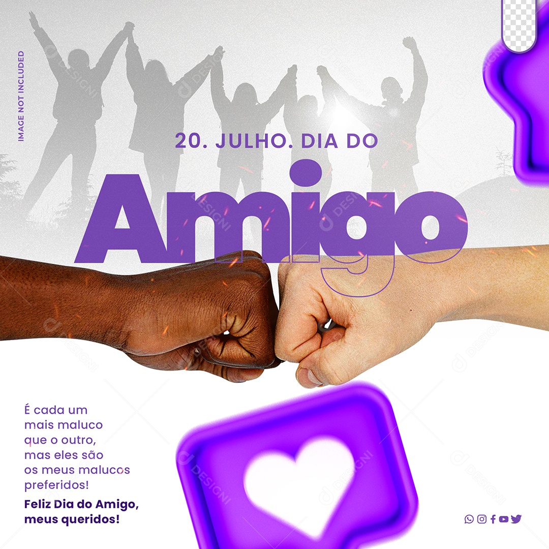 Dia 20 de Julho Dia do Amigo Social Media PSD Editável