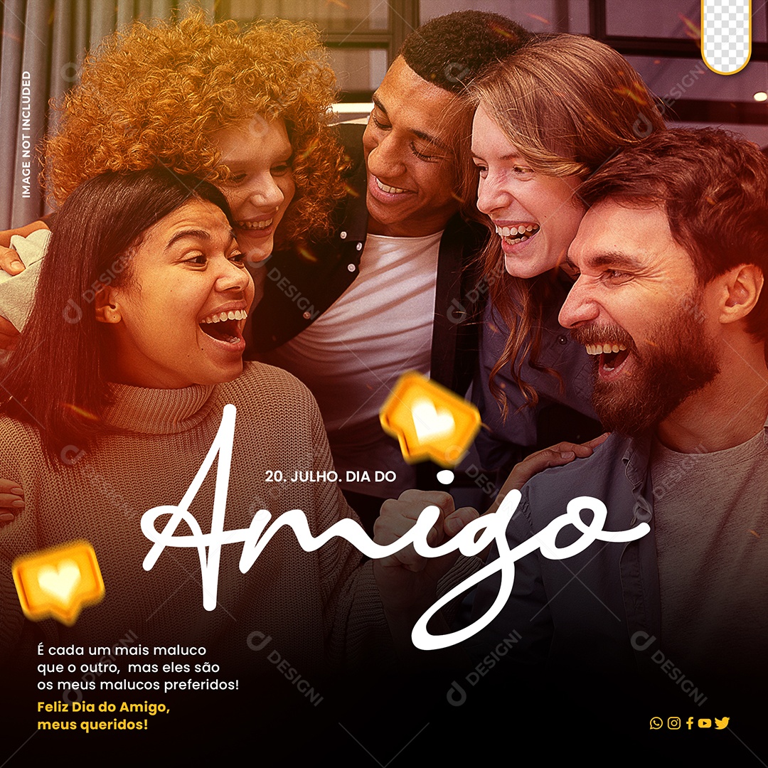 Dia 20 de Julho Dia do Amigo Social Media PSD Editável