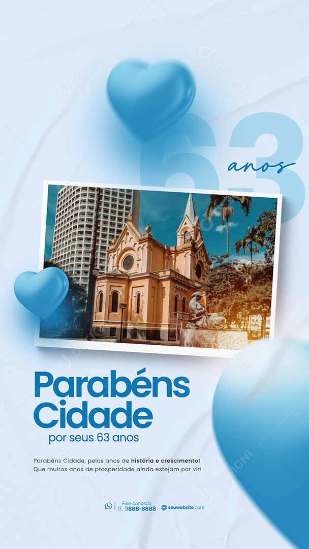 Story Parabéns Cidade 63 Anos Social Media PSD Editável