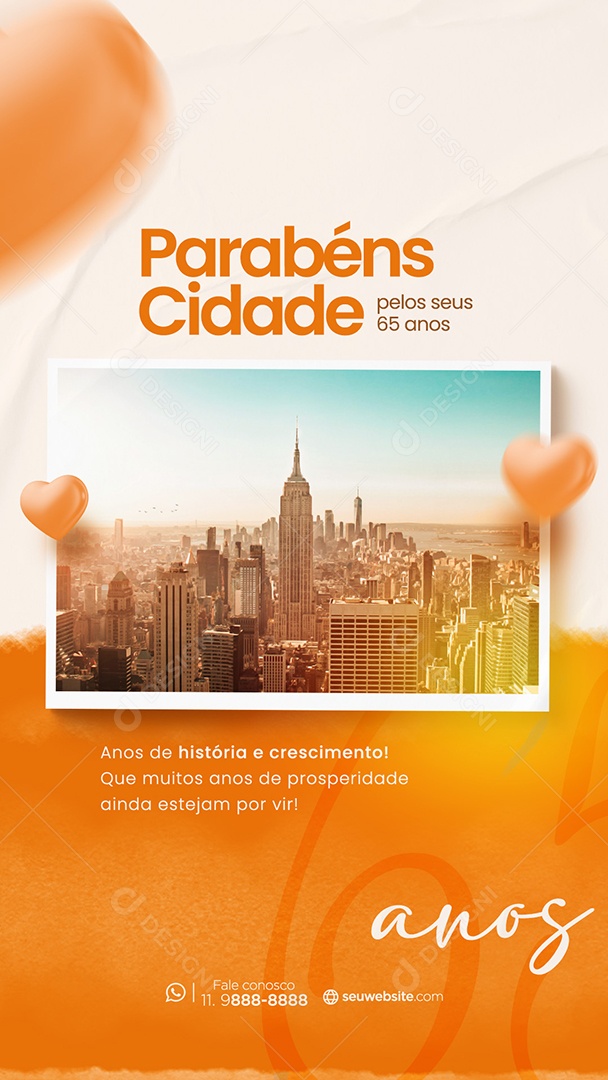 Story Parabéns Cidade pelos seus 65 Anos Social Media PSD Editável