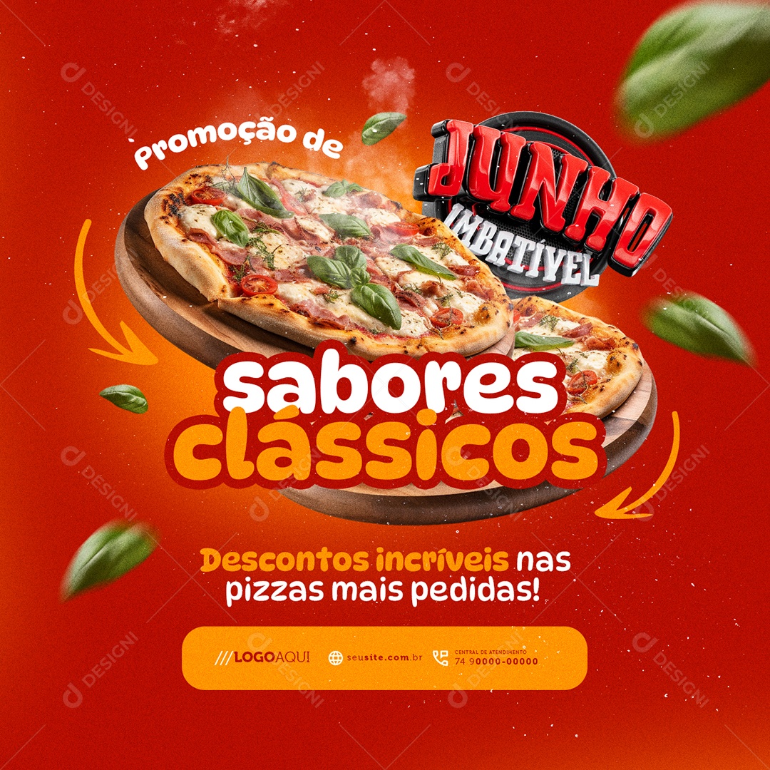 Junho Imbatível Promoção de Sabores Clássicos Social Media PSD Editável