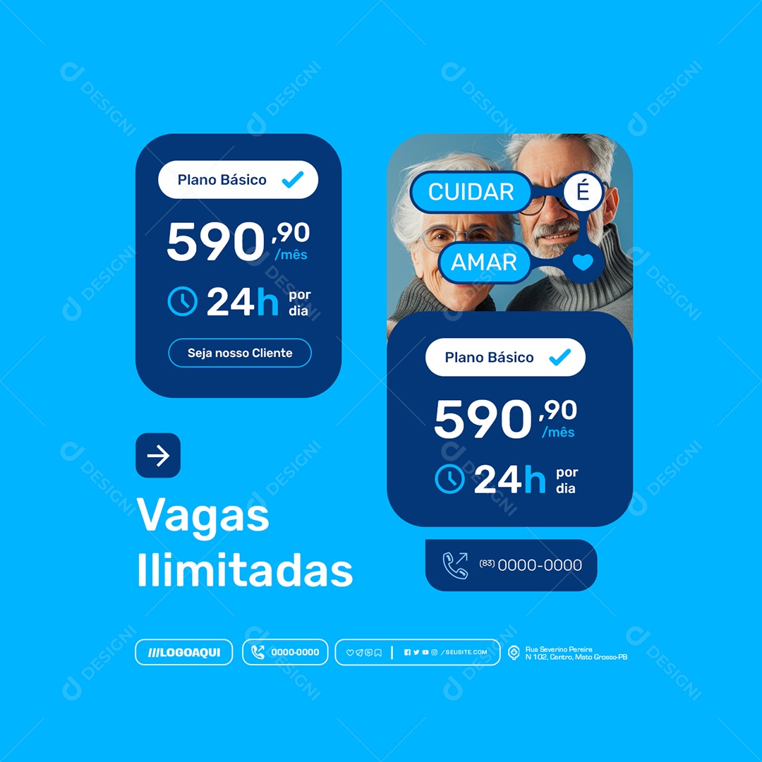 Vagas Ilimitadas Planos Básicos Social Media PSD Editável