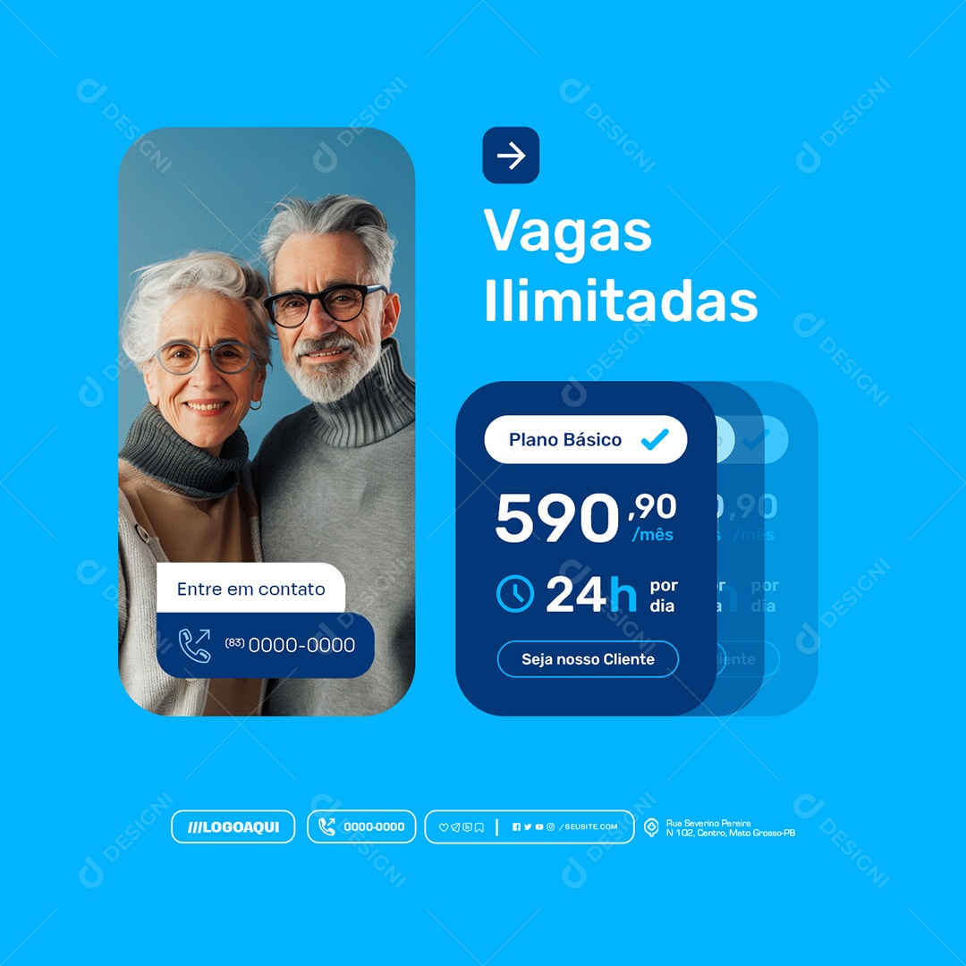 Vagas Ilimitadas Social Media PSD Editável
