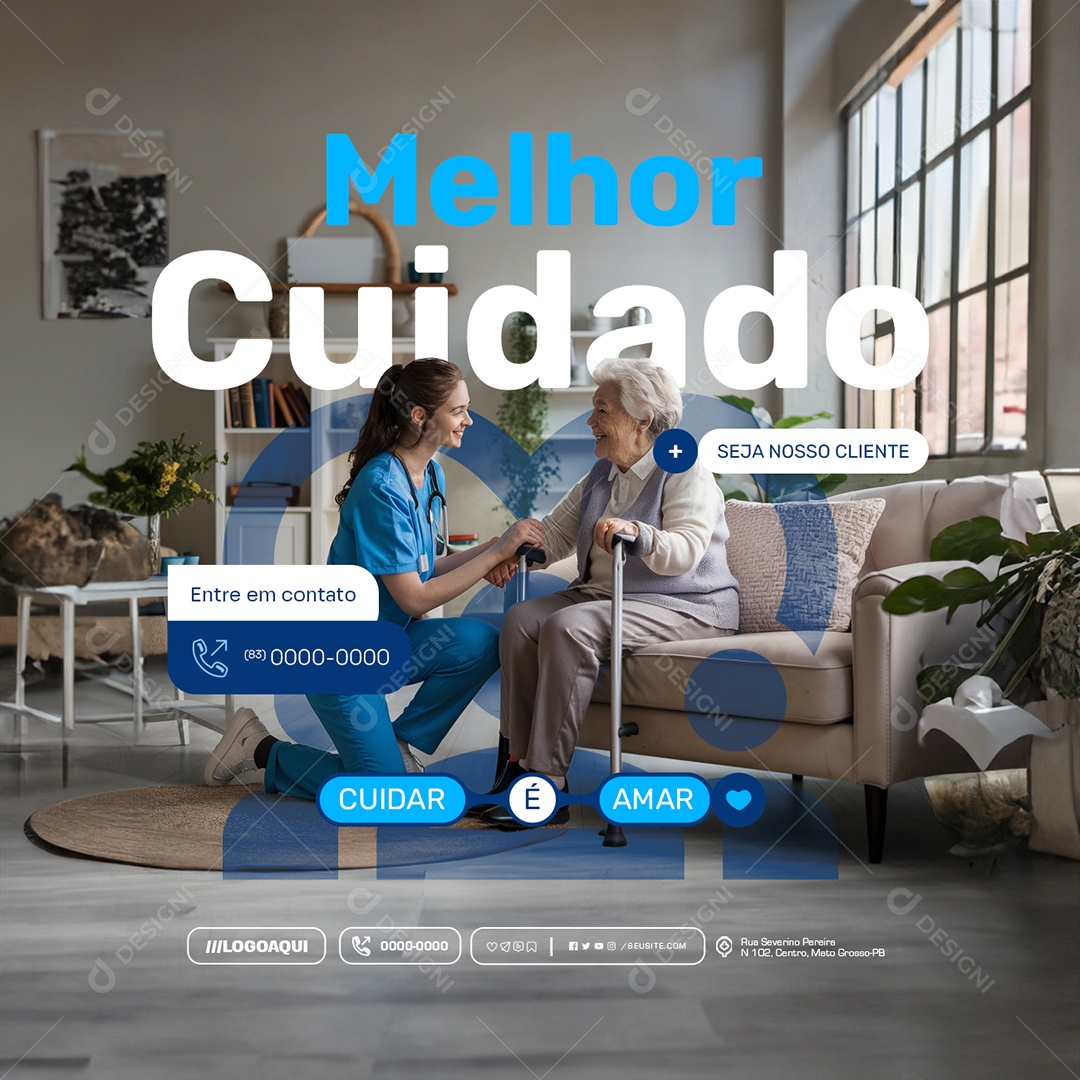 Melhor Cuidado Social Media PSD Editável