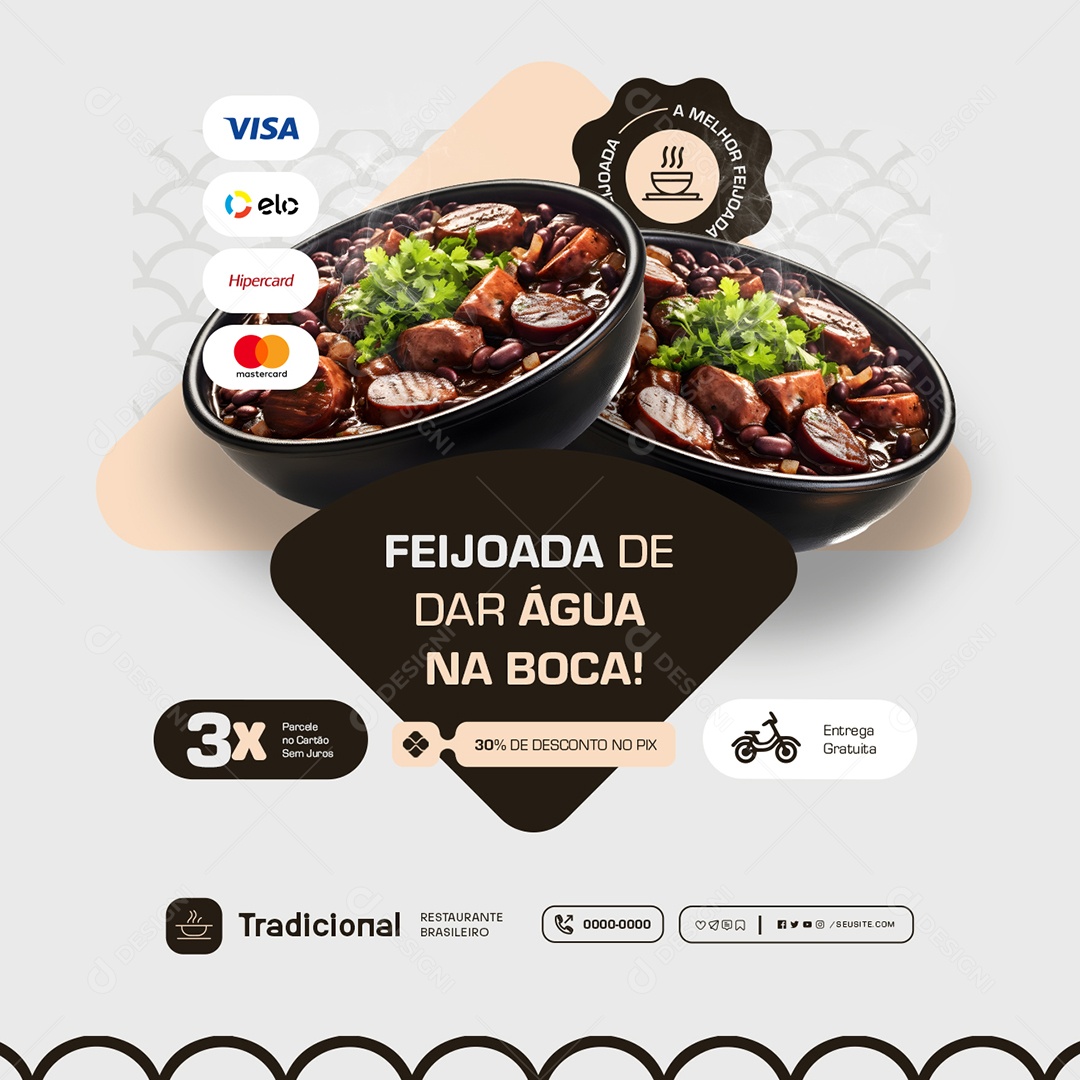 Feijoada de dar Água na Boca Social Media PSD Editável