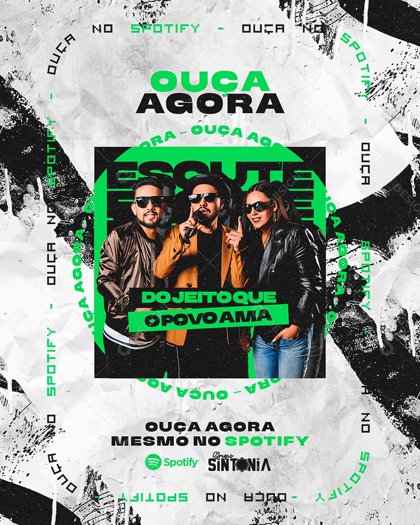 Flyer Ouça Agora Mesmo Grupo Sintonia Social Media PSD Editável