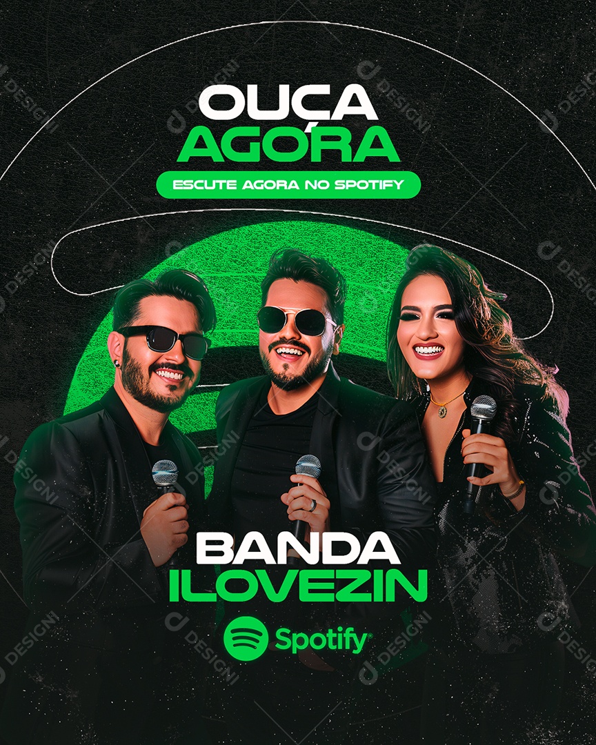 Flyer Ouça Agora Banda Ilovezin Social Media PSD Editável