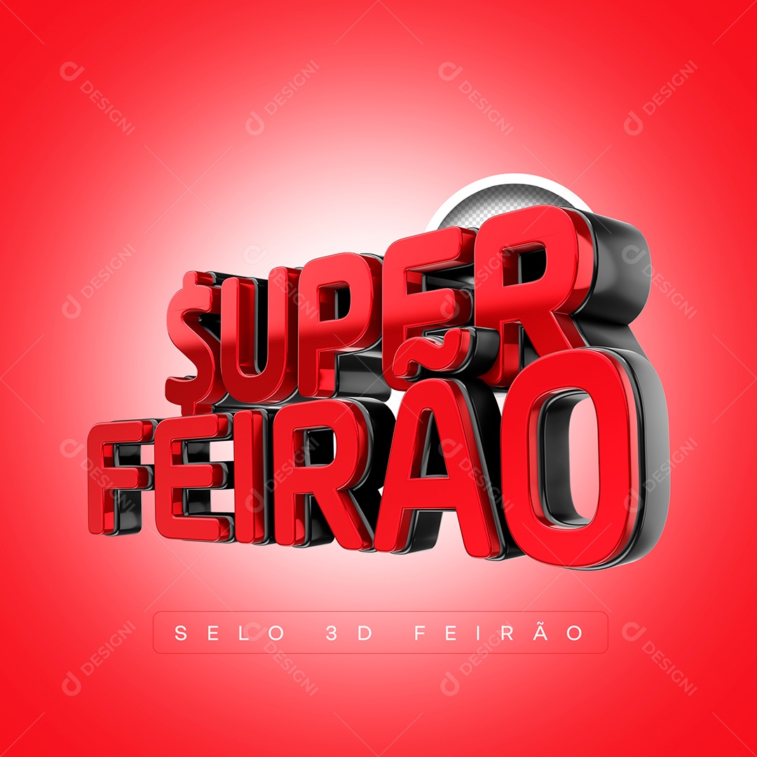 Super Feirão Selo 3D Para Composição PSD