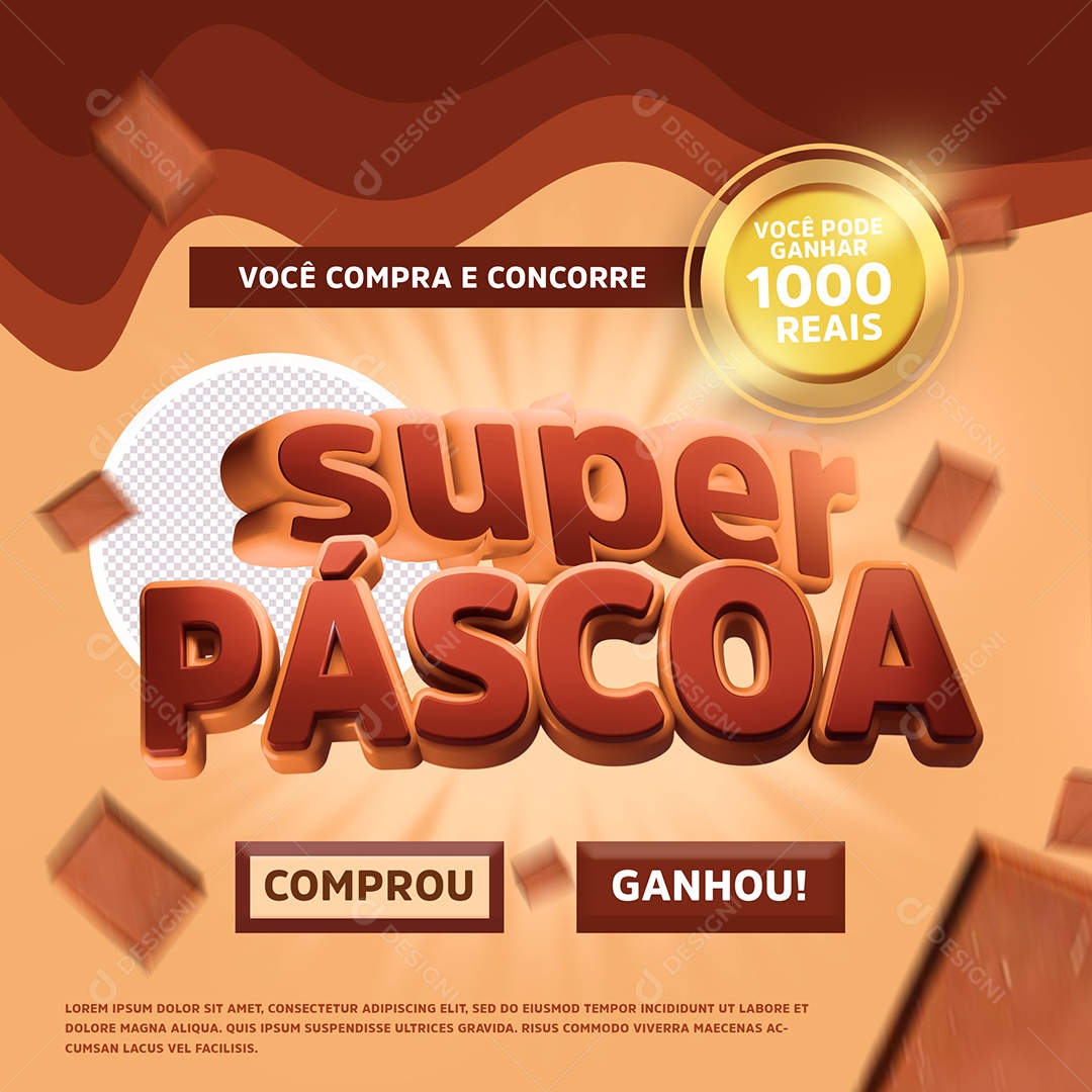 Social Media Super Páscoa PSD Editável