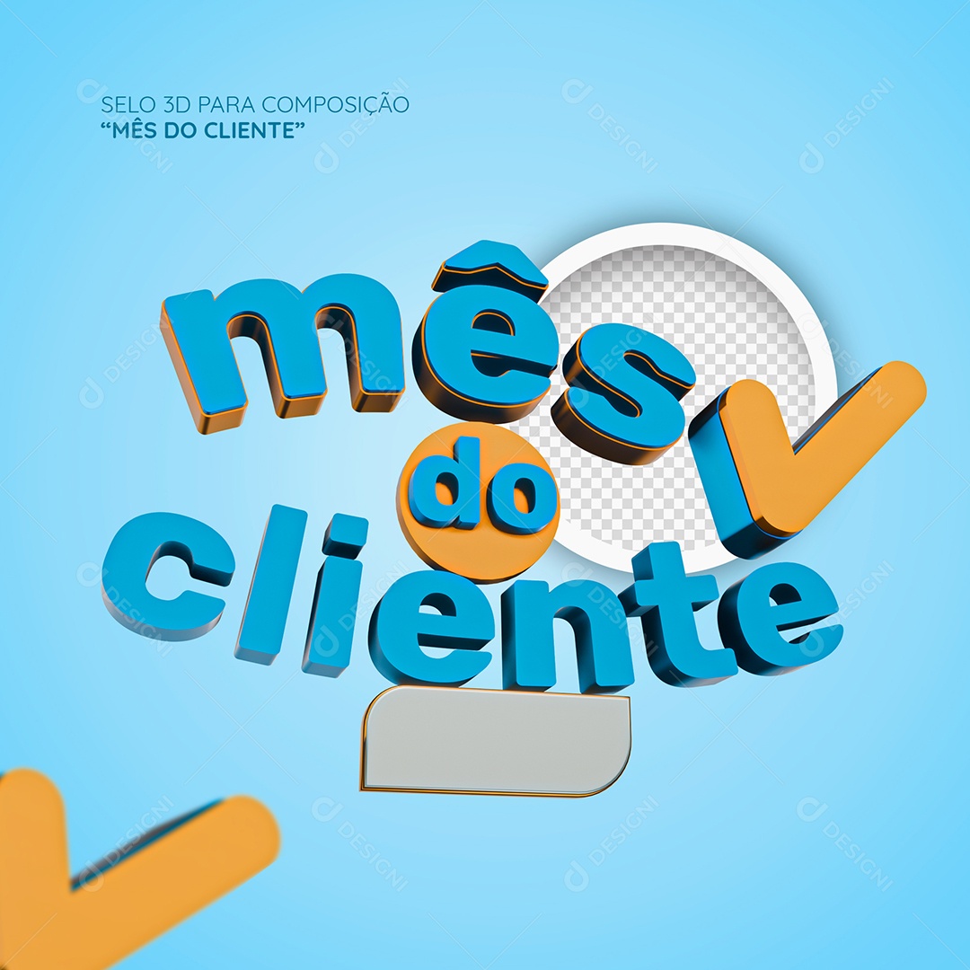 Mês do Cliente Texto 3D