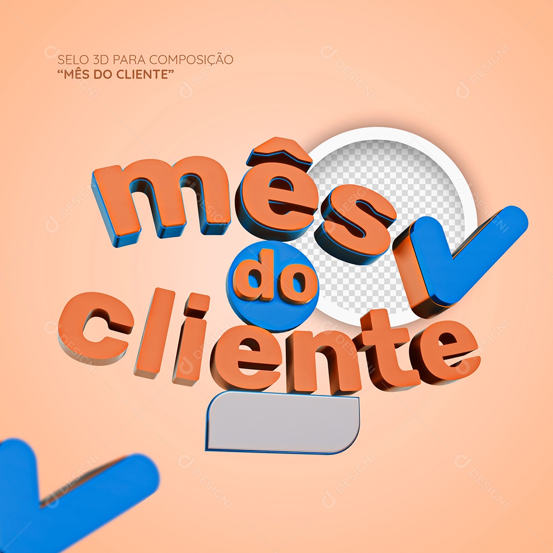 Mês do Cliente Texto 3D